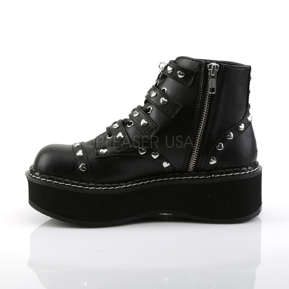 Gothic Heart Studded Ankle Boots - Picture 4 of 5